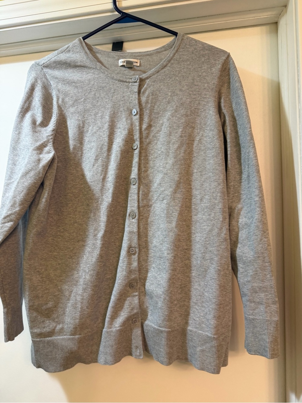 croft & barrow Light Gray Button-Up Women's Cardigan